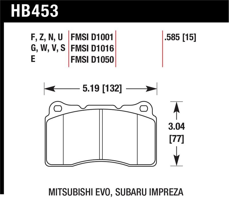 Hawk Performance HB453N.585 HP Plus Crossover Street/Motorsport Brake Pads