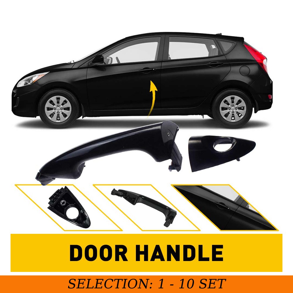 1-10PCS Front Exterior Door Panel Handle Left Black For Hyundai Accent 2012-2017