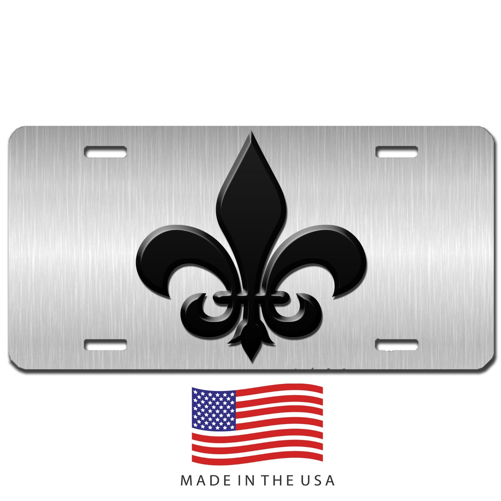 Fleur-de-lis vanity license plate car truck SUV tag black and grey Fleur-de-lis vanity license plate car truck SUV tag black and grey