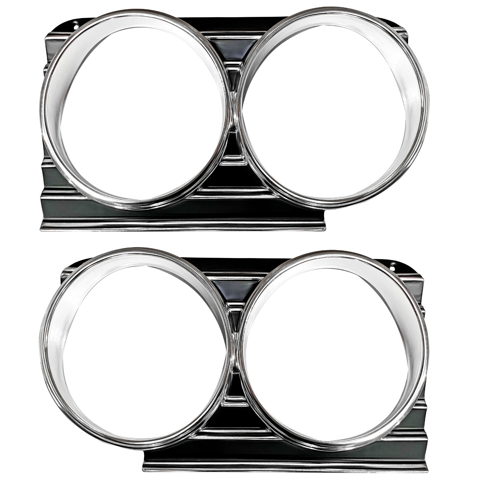 1966 Chevy Impala Headlight Bezel Pair Right & Left Aluminum Polished M1724H