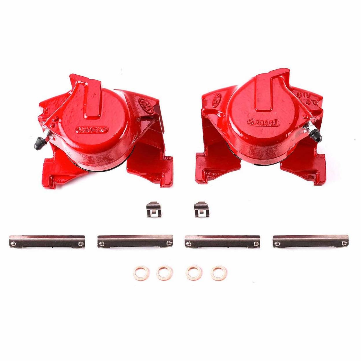PowerStop Disc Brake Caliper Set - RED CALIPER PAIR W/O BRKT