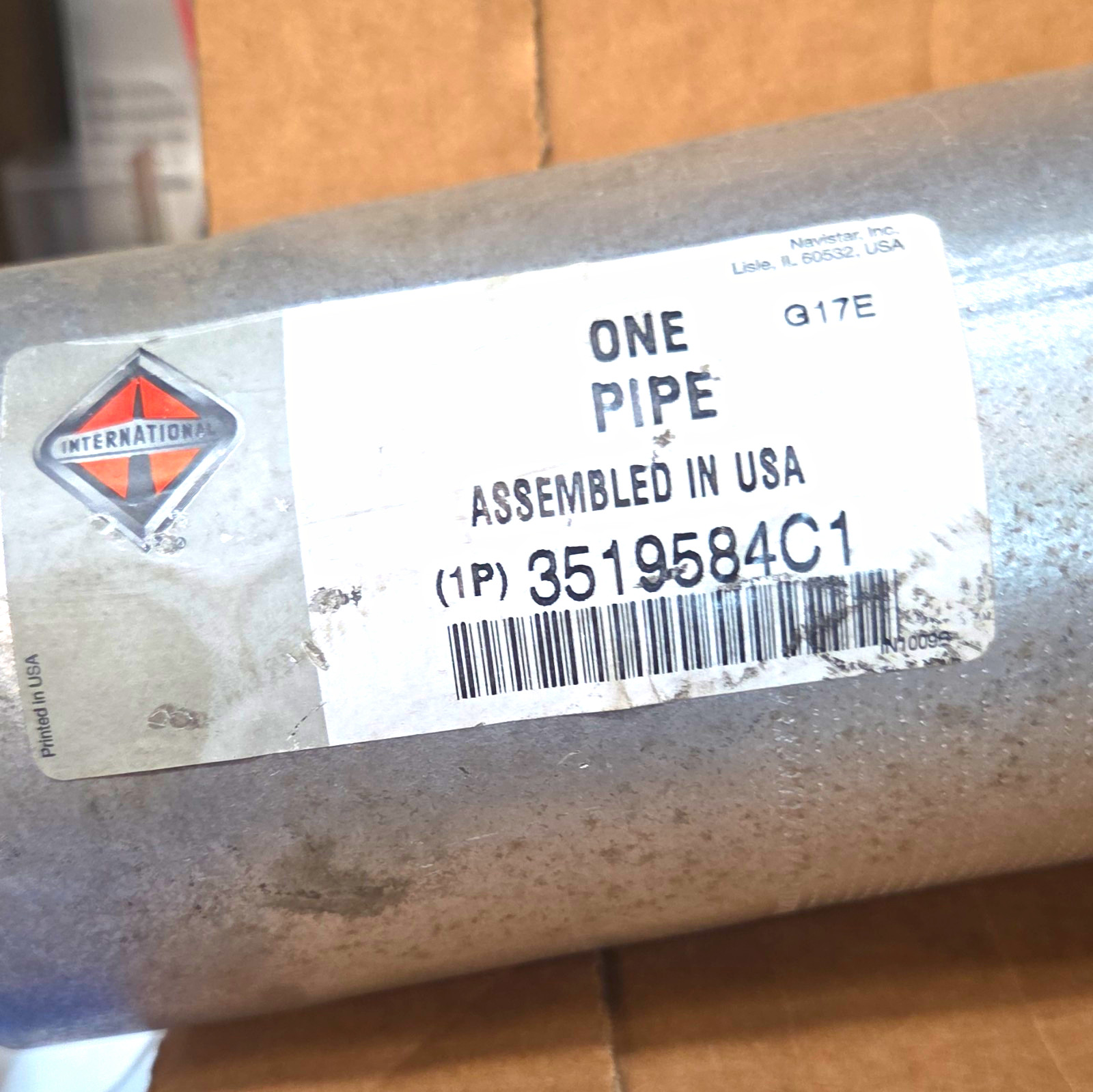 International Navistar Genuine Pipe, Exhaust Assy P/N 3519584C1 New, Old Stock.