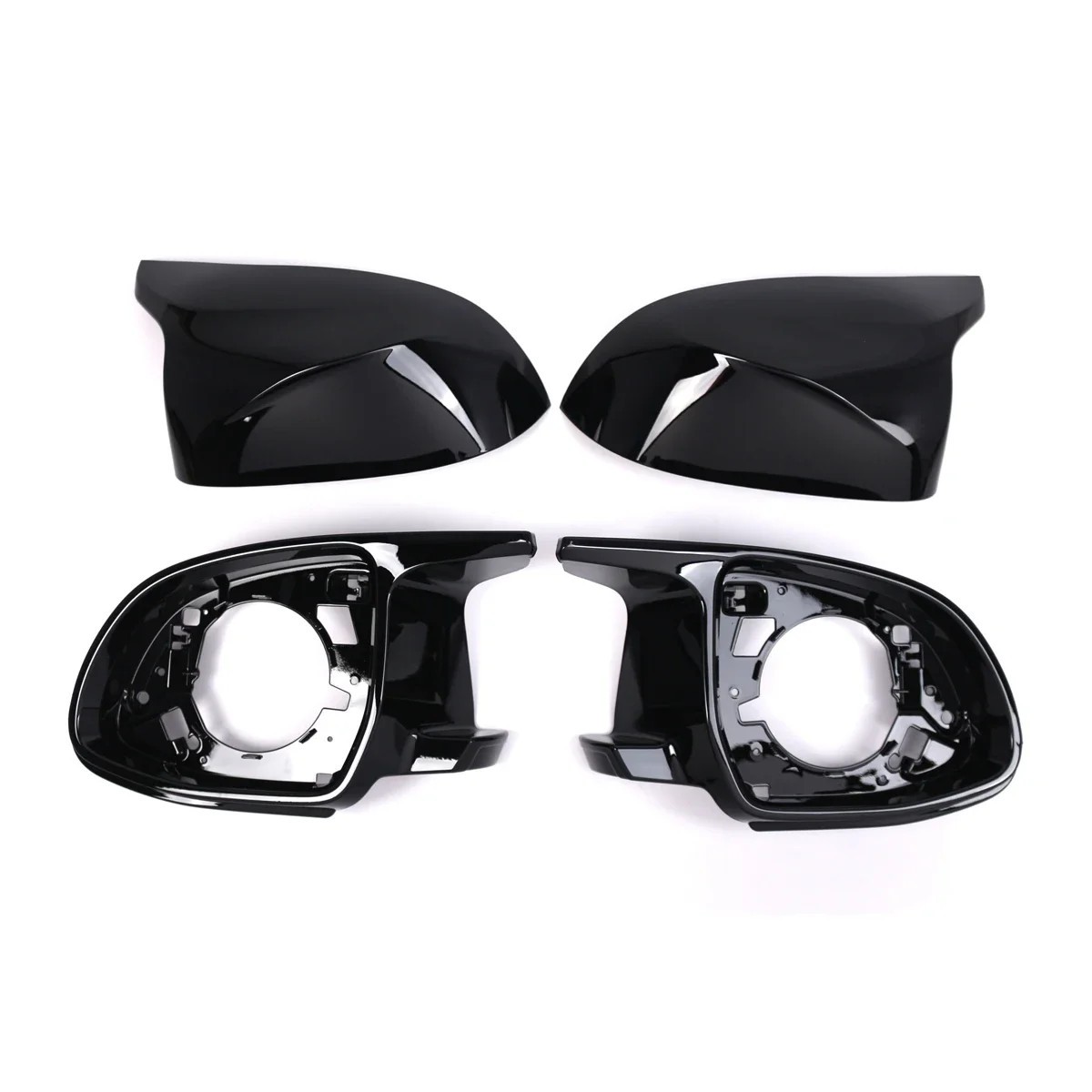 Pair Gloss Black Mirror Cover Frame For BMW X3 X4 X5 X6 G01 G02 G05 G06 2018-23