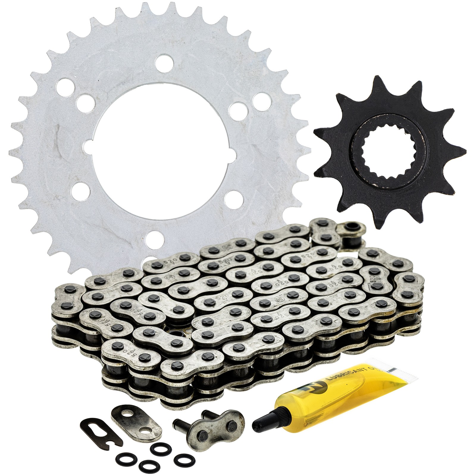 Sprocket Chain Set for Polaris 400L Xplorer 400 11/34 Tooth 520 O-Ring Kit