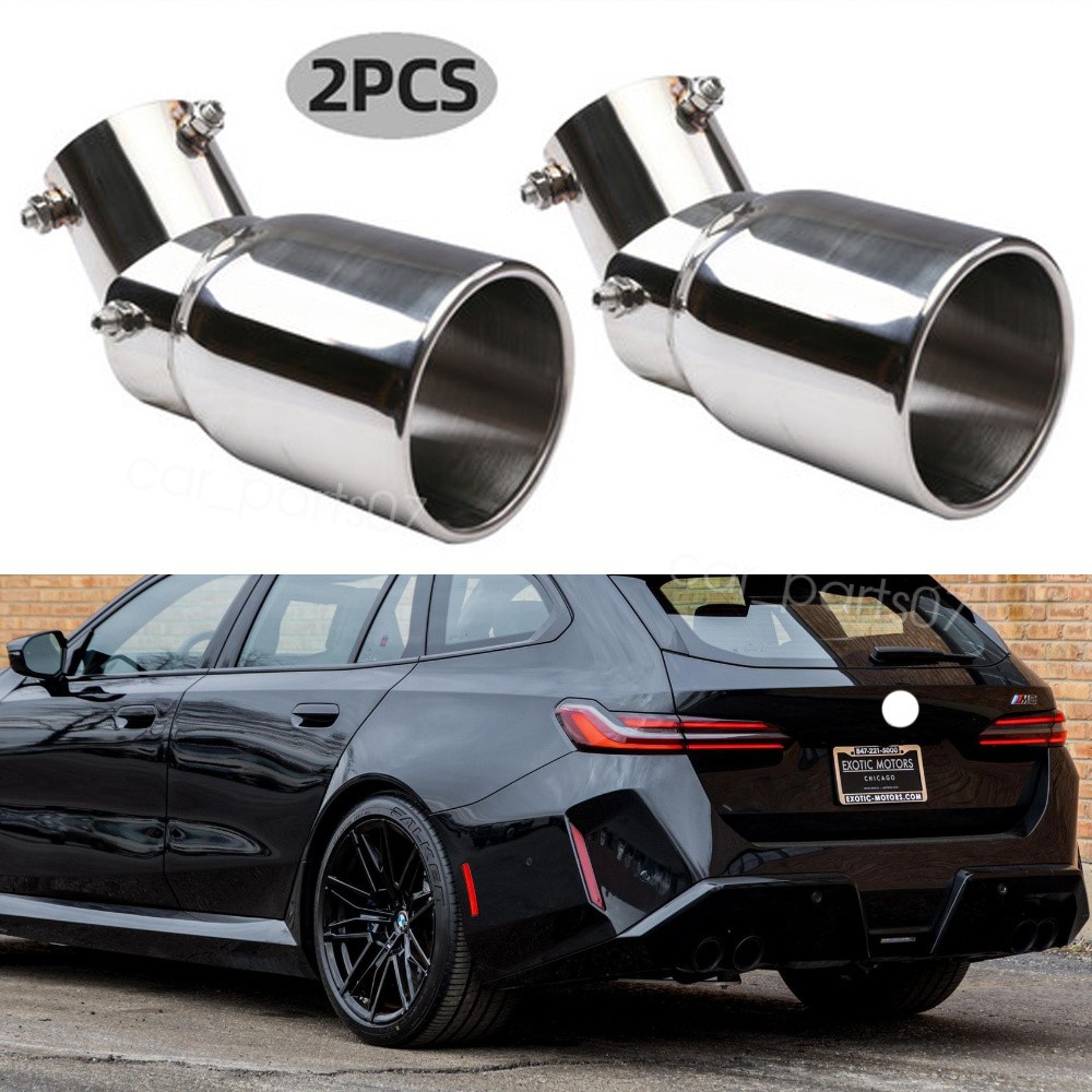 2X Car Exhaust Pipe Tip Rear Tail Muffler Stainless Steel For BMW M5 Touring