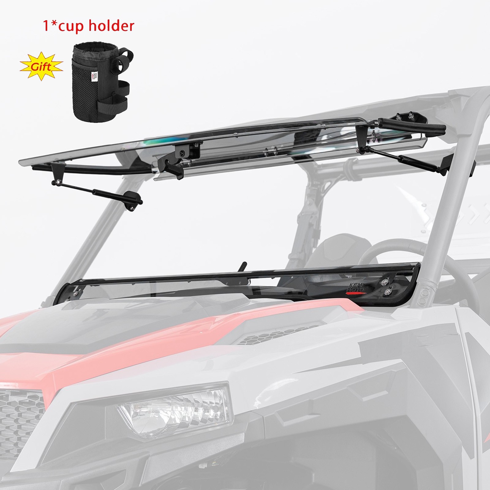 KEMIMOTO 3-IN-1 Front Flip Windshield for Polaris General 1000/ XP 1000/ 4 1000