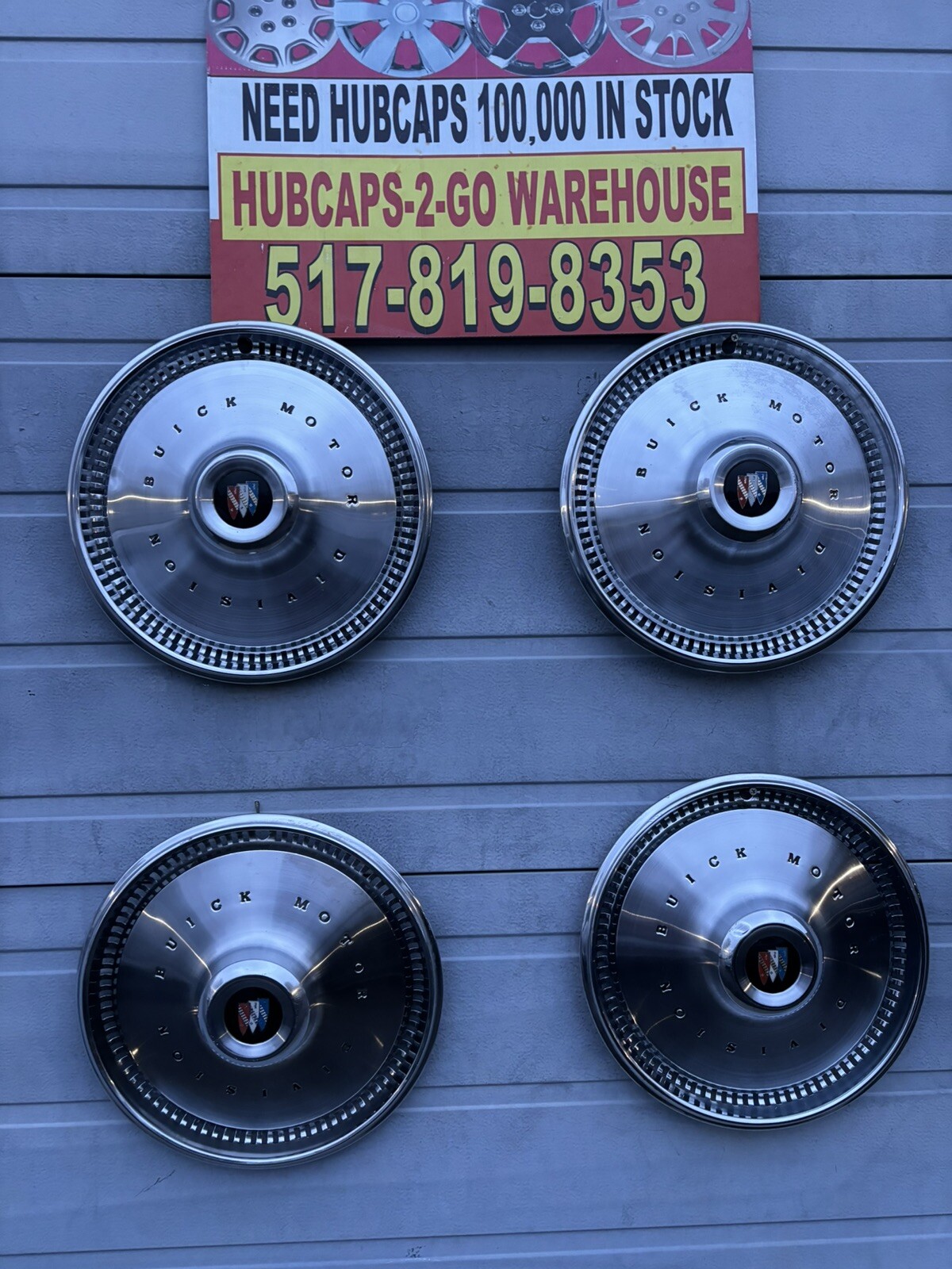 1966-72 Buick Skylark set 4 stainless Used Original Hubcap 14” Beautiful vintage