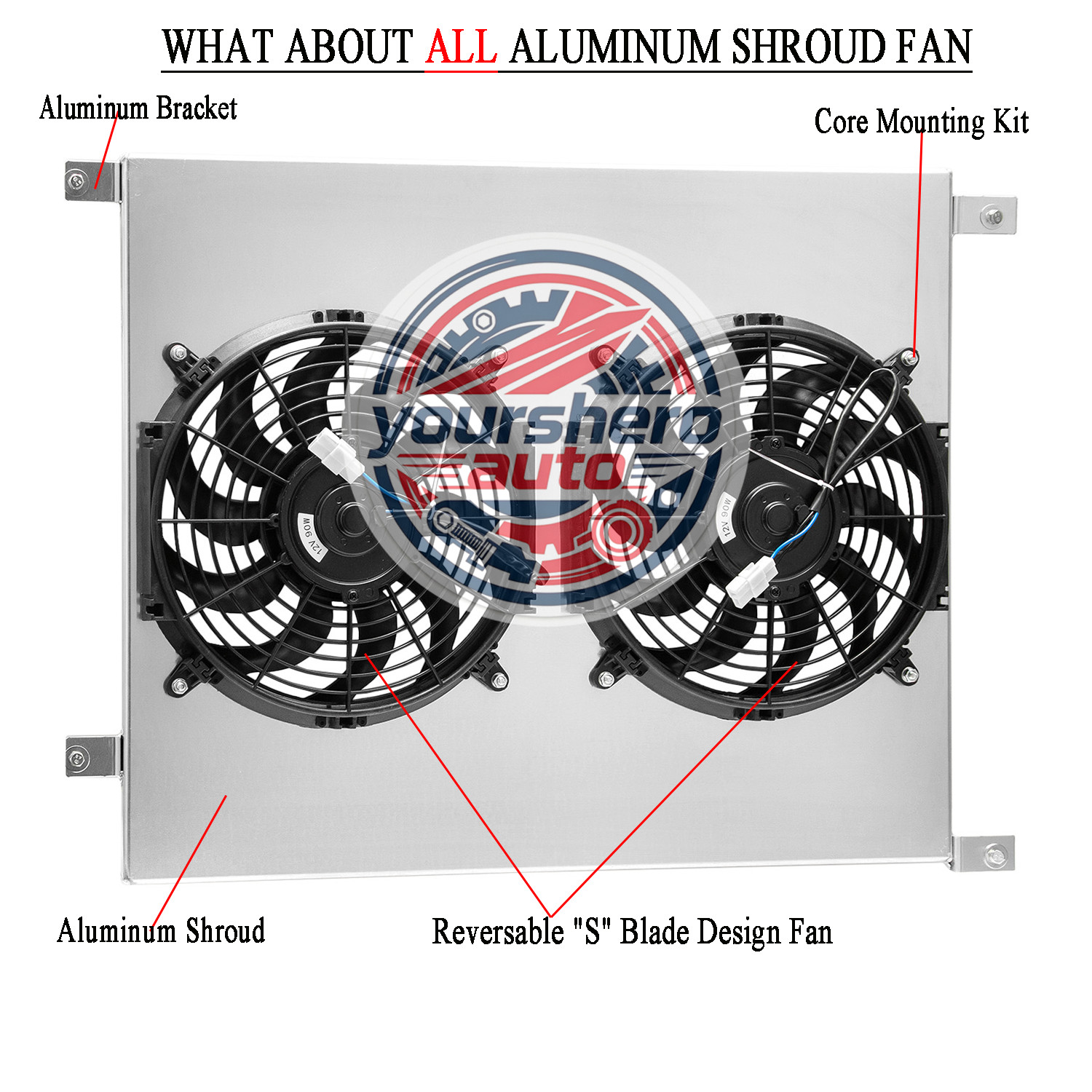 Aluminum Radiator Shroud Fan For 2013-18 Ram 2500 3500 4500 Pickup 6.7L 2017