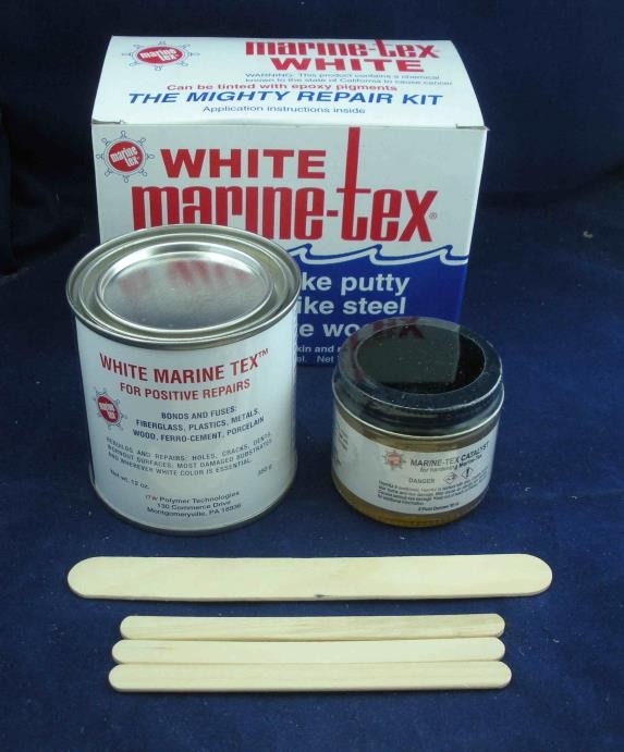Marine-Tex RM306K Epoxy Putty Repair Kit White 14 oz w/ Hardener 4 Mixing Sticks Marine-Tex RM306K Epoxy Putty Repair Kit White 14 oz w/ Hardener 4 Mixing Sticks