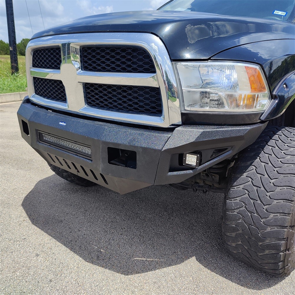 Fit 10-18 Dodge Ram 2500/3500 Full Width Steel Front Bumper w/Led Light Replaced