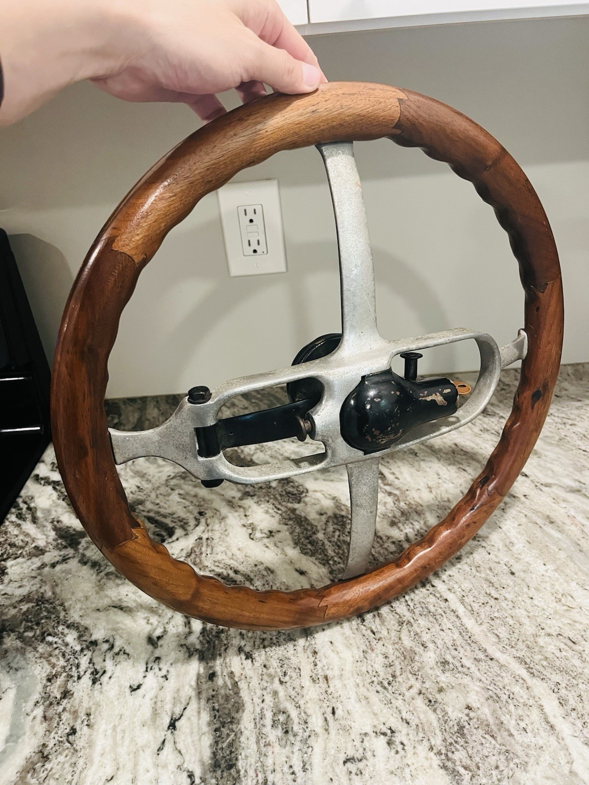 Antique Ford Model T Fat Man 17” Vintage 4 Spoke Locking Folding Steering Wheel Antique Ford Model T Fat Man 17” Vintage 4 Spoke Locking Folding Steering Wheel