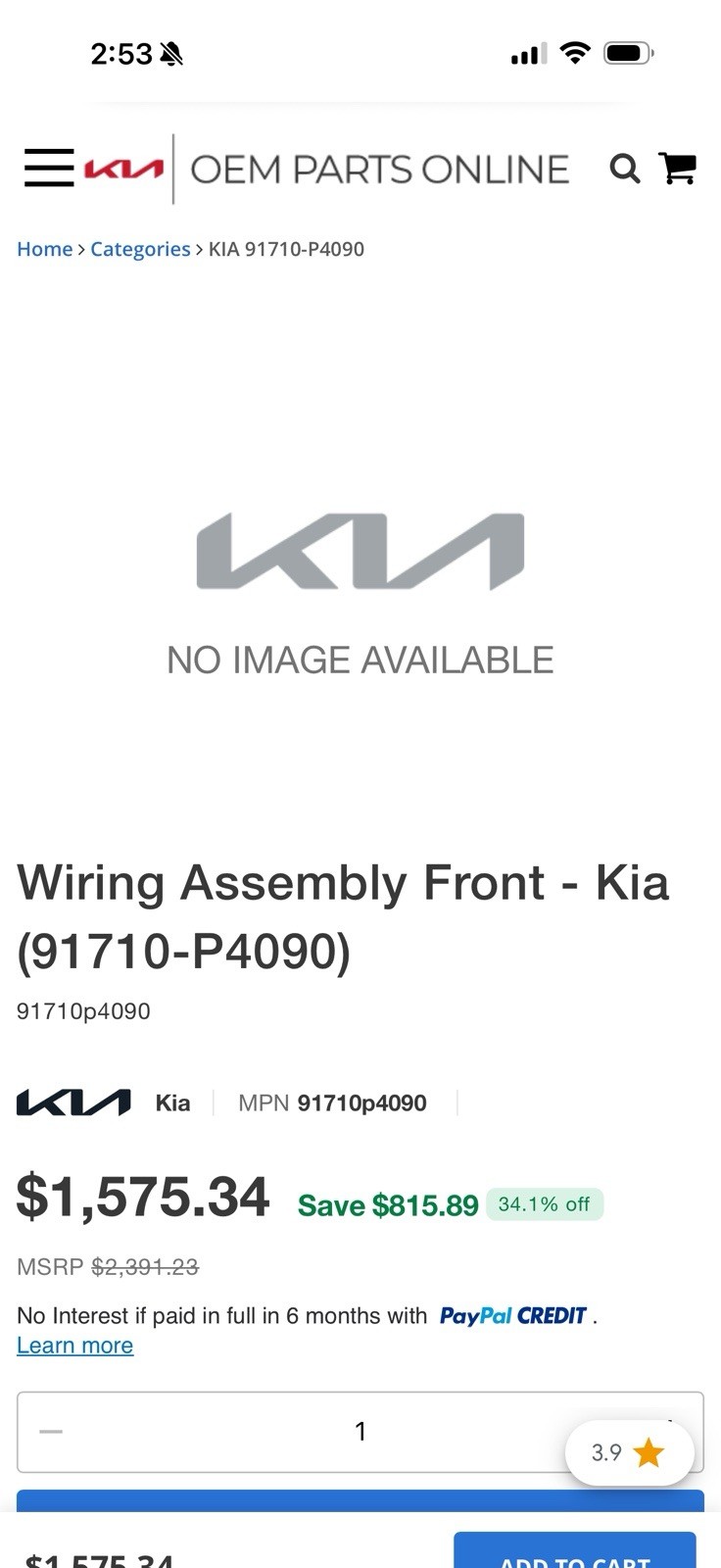 Wiring Assembly Front - Kia (91710-P4090) Oem Brand New Wiring Assembly Front - Kia (91710-P4090) Oem Brand New