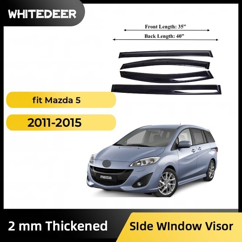 Fits Mazda 5 2011-2015 Side Window Visor Sun Rain Deflector Guard Thickened