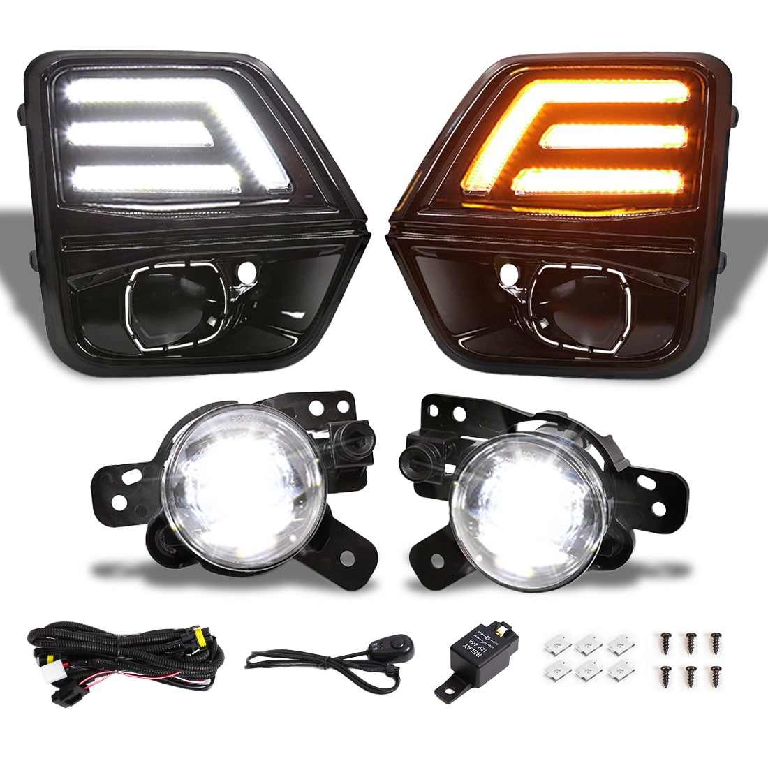 4PC LED DRL Fog Lights w/ Turn Signal For 2023-2026 Chevy Colorado Non-ZR2 4PC LED DRL Fog Lights w/ Turn Signal For 2023-2026 Chevy Colorado Non-ZR2