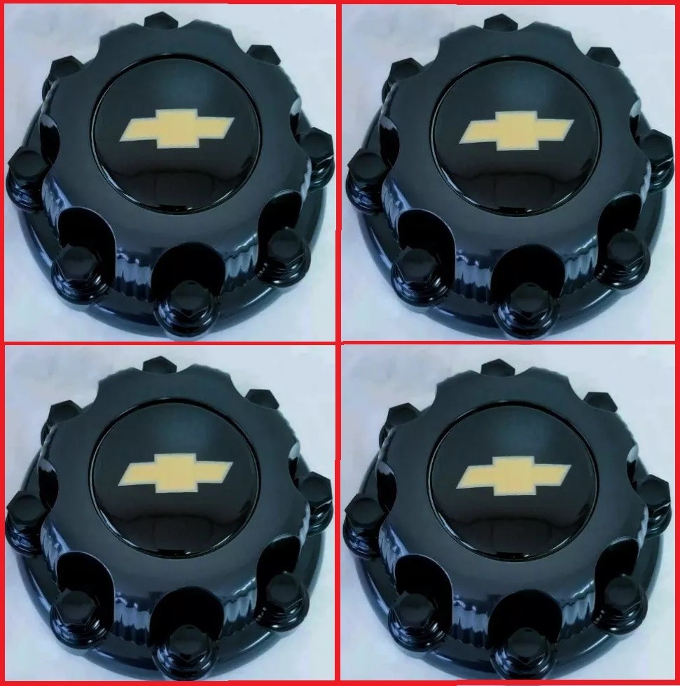 4 Center Caps for Select Chvey , GMC Truck Van 8 Lugs BLACK 16\