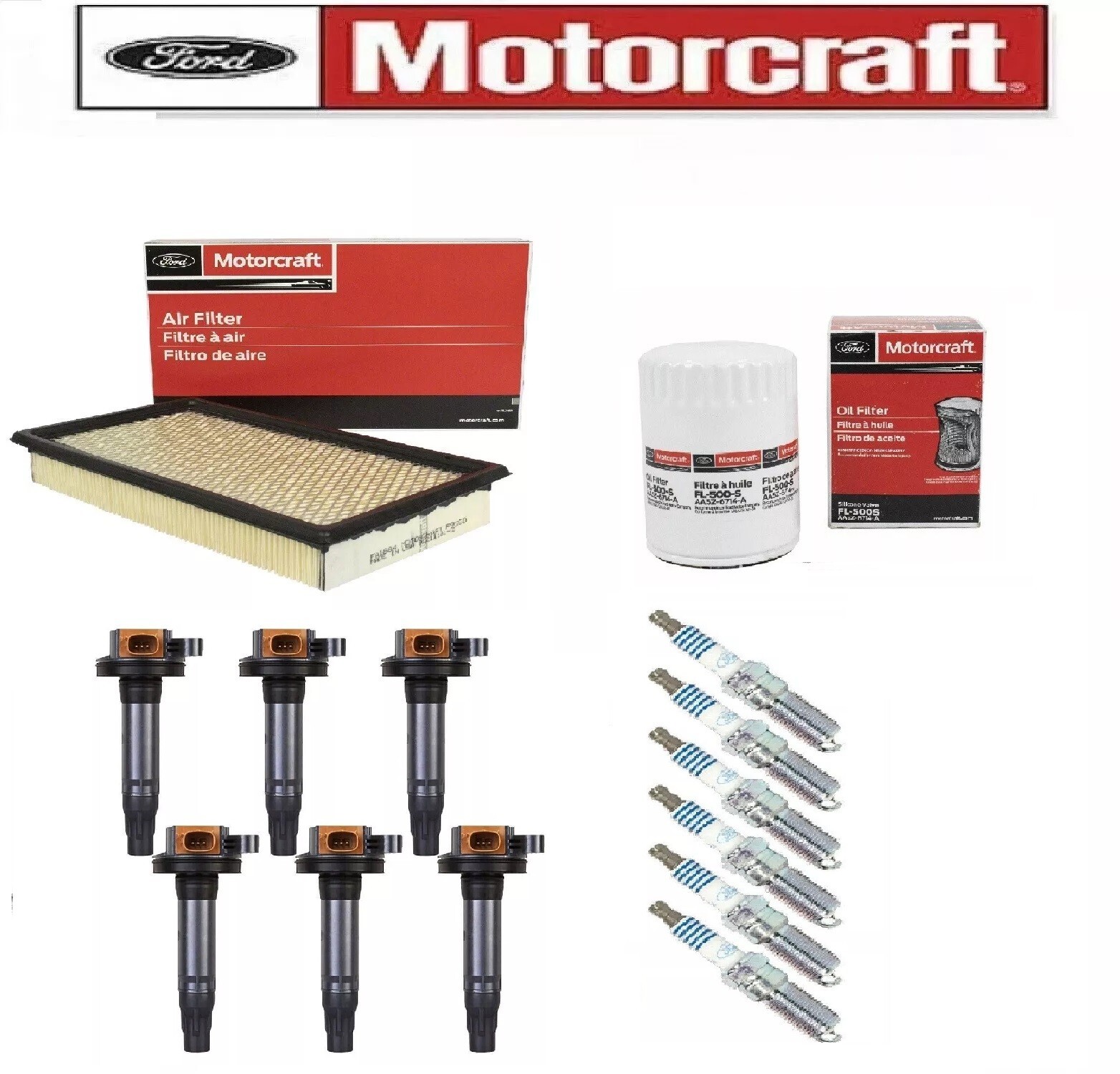 FORD OEM Motorcraft Tune Up Kit & OE Coils For 2011-2017 Ford F-150 3.5L