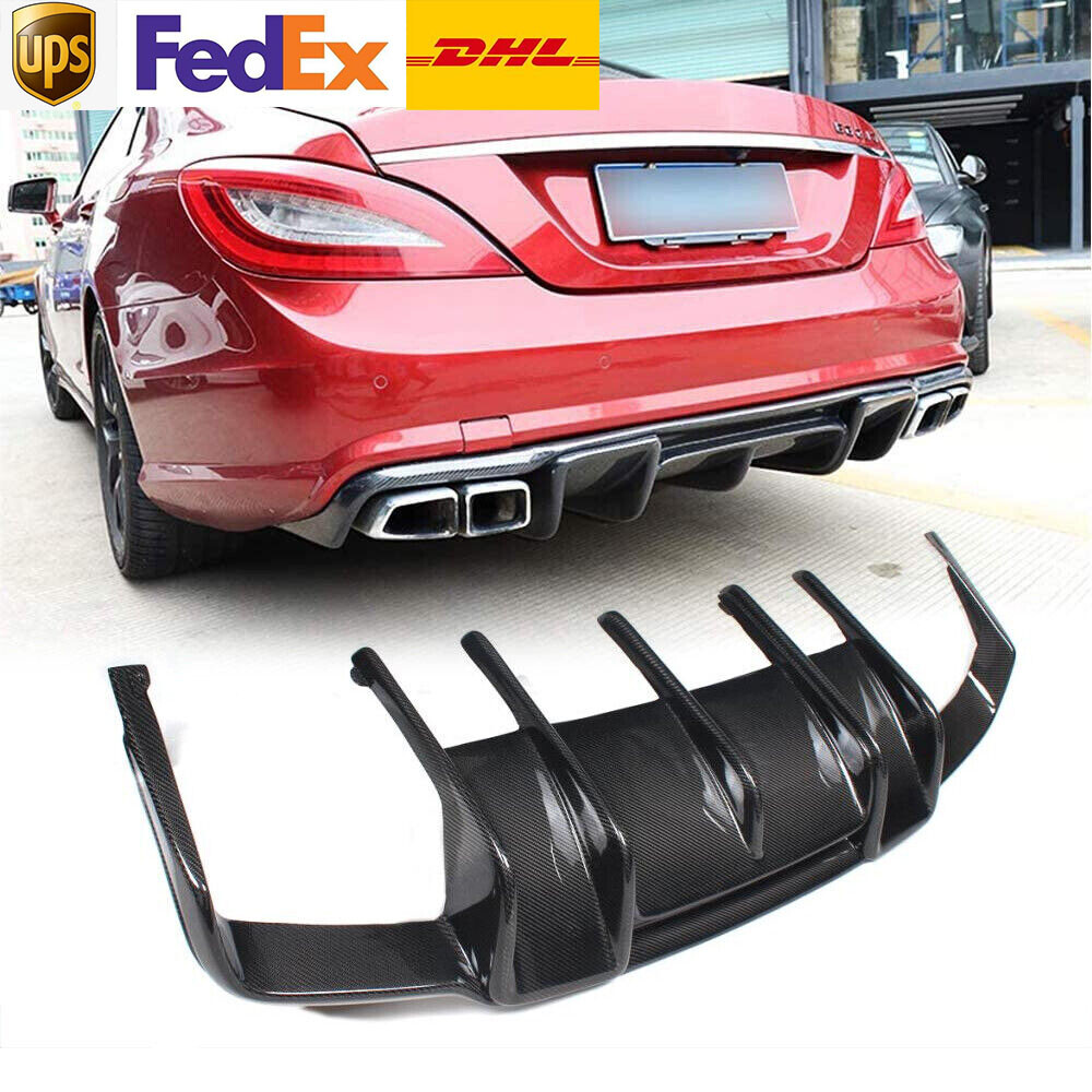 For Mercedes Benz CLS Class W218 CLS63 AMG Carbon Fiber Rear Bumper Diffuser Lip