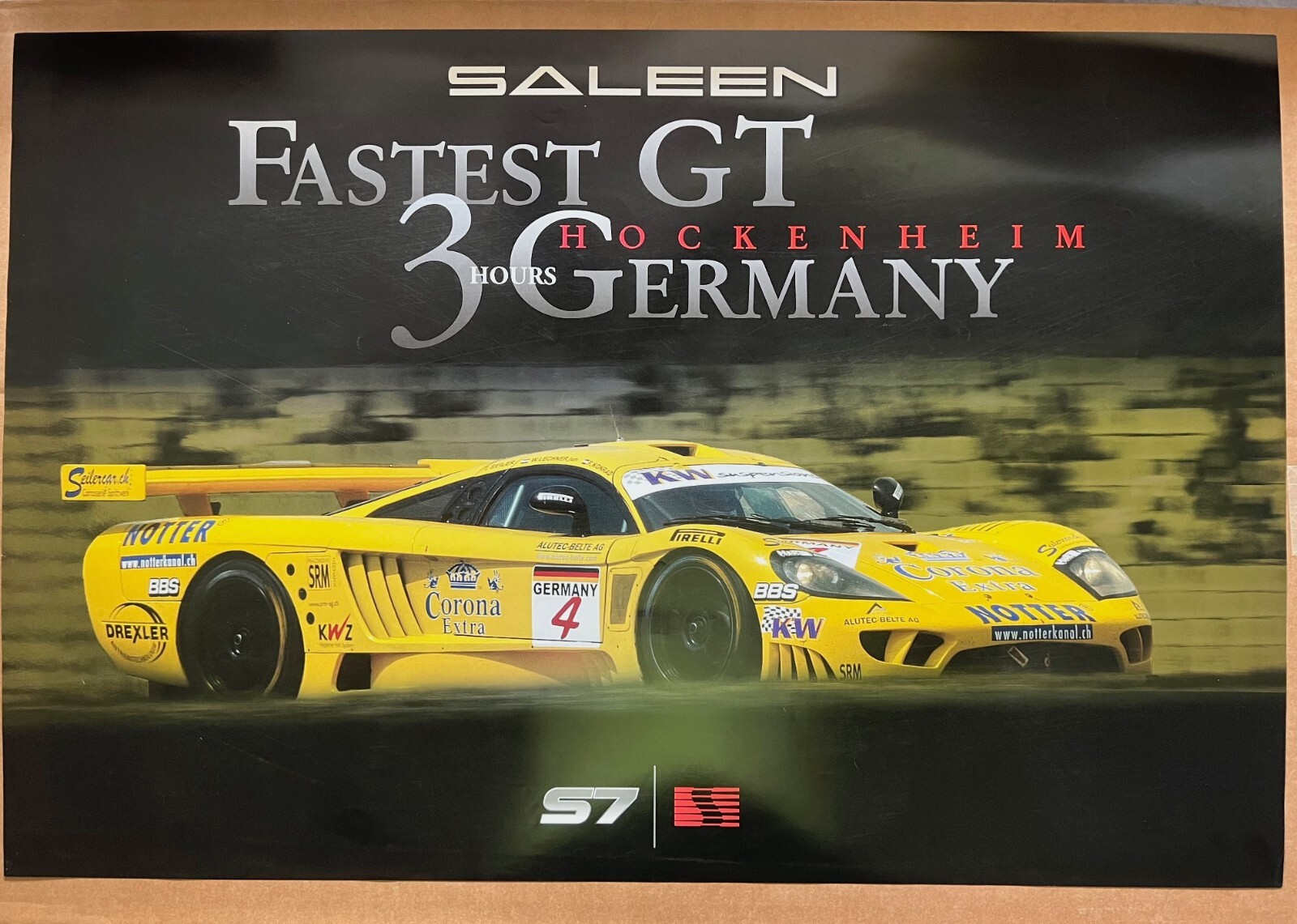 Saleen S7 Poster: Fastest GT at Hockenheim Germany - Awesome Decades Old Iconic