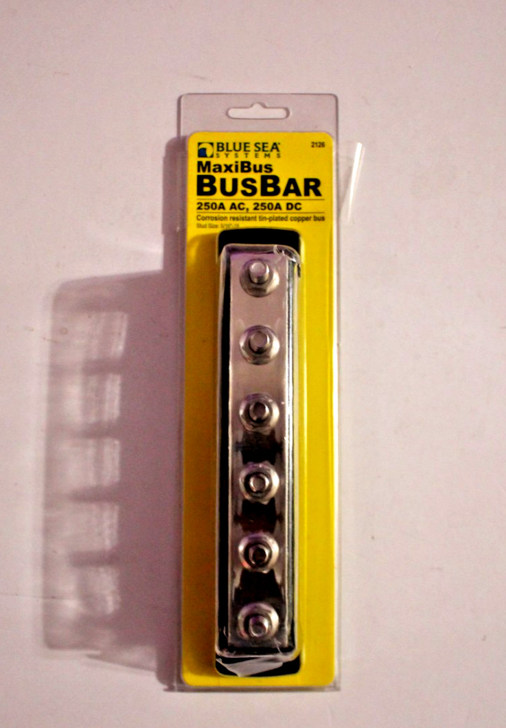 6 STUDS BLUE SEA SYSTEMS MAXI BUSBAR 250A AC , 250A DC CORROSION RESISTANT 6 STUDS BLUE SEA SYSTEMS MAXI BUSBAR 250A AC , 250A DC CORROSION RESISTANT