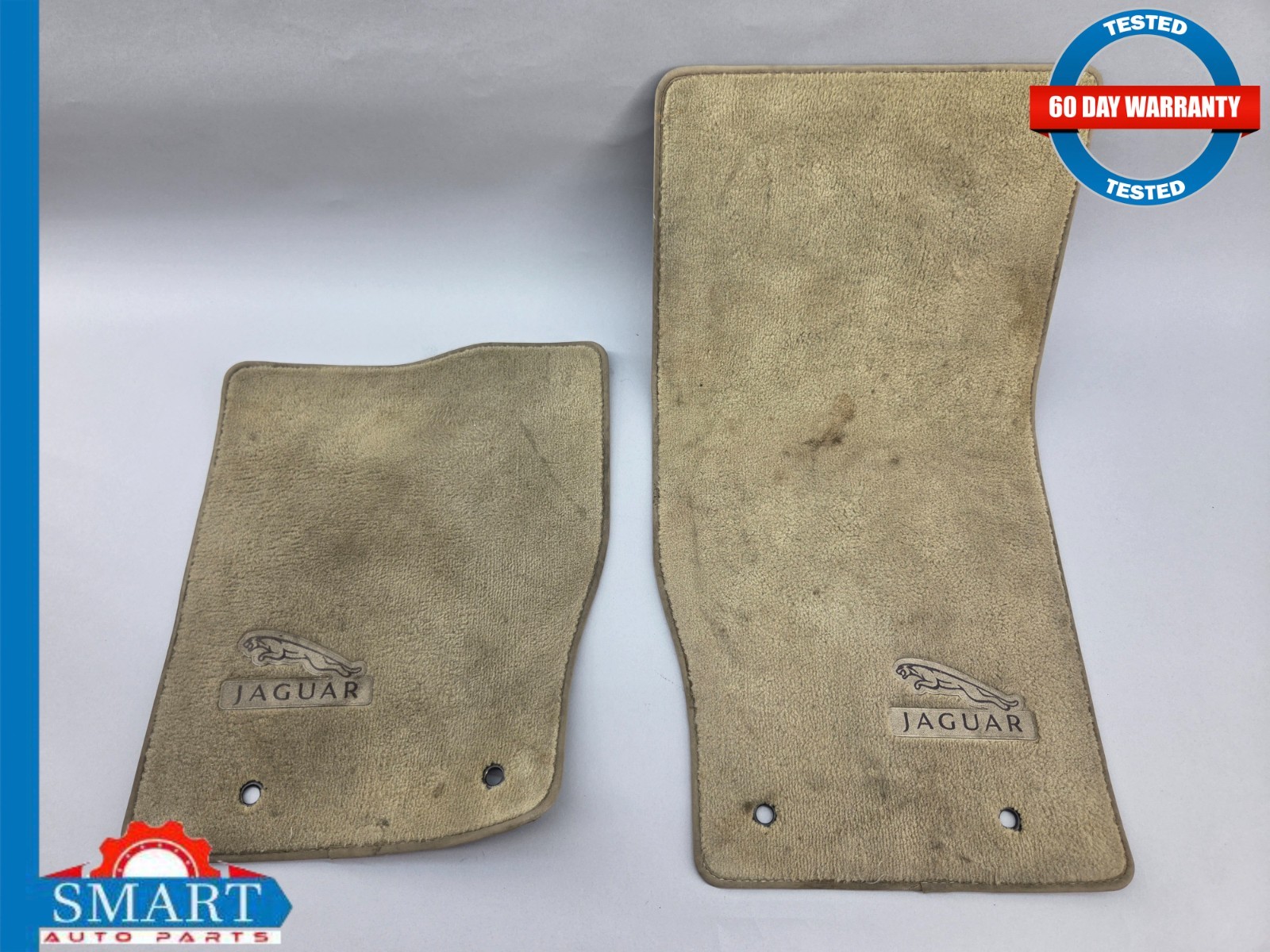Jaguar XK XKR X150 Interior Floor Mat Carpet Front Beige Set L+R 66k 07-15 OEM
