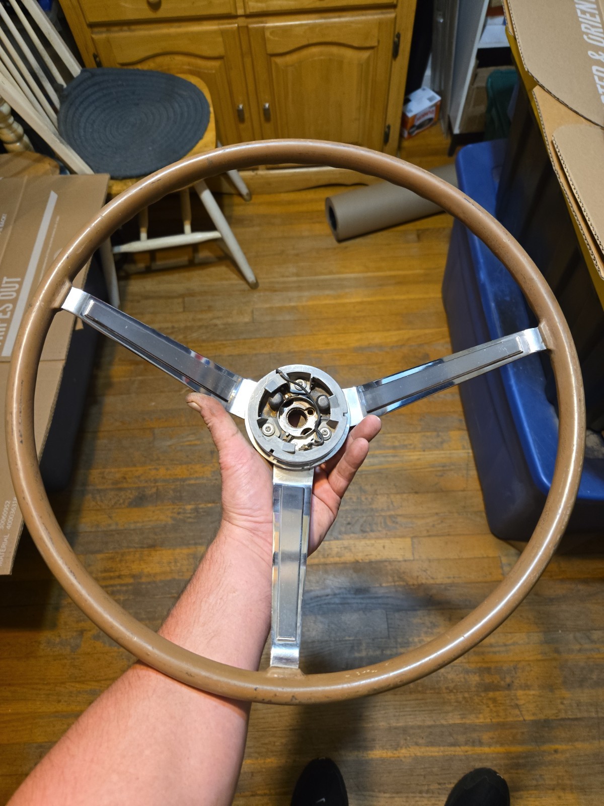 1964-67 Charger Simulated Woodgrain Steering Wheel 2530250 Oem A/B Body Mopar 1964-67 Charger Simulated Woodgrain Steering Wheel 2530250 Oem A/B Body Mopar
