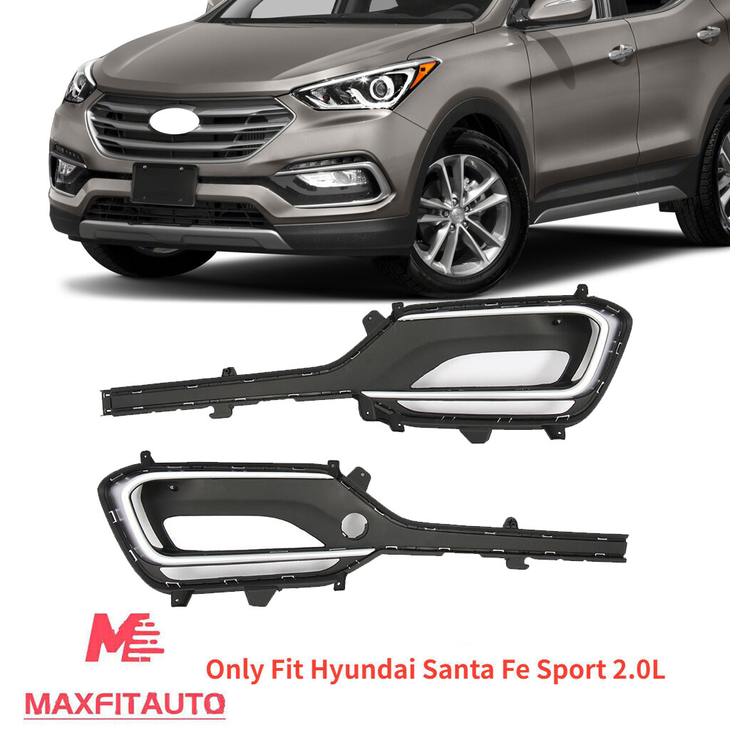 Fits Hyundai Santa Fe Sport 2017-2018 Front Fog Light Covers Set 2pcs(2.0L Only) Fits Hyundai Santa Fe Sport 2017-2018 Front Fog Light Covers Set 2pcs(2.0L Only)