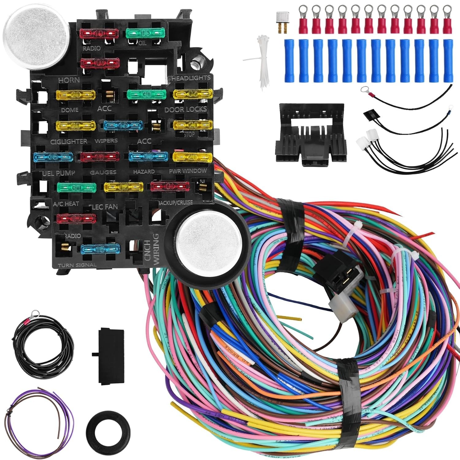 Universal 21 Circuit Wiring Harness Kit, Extra Long Wire 21... 