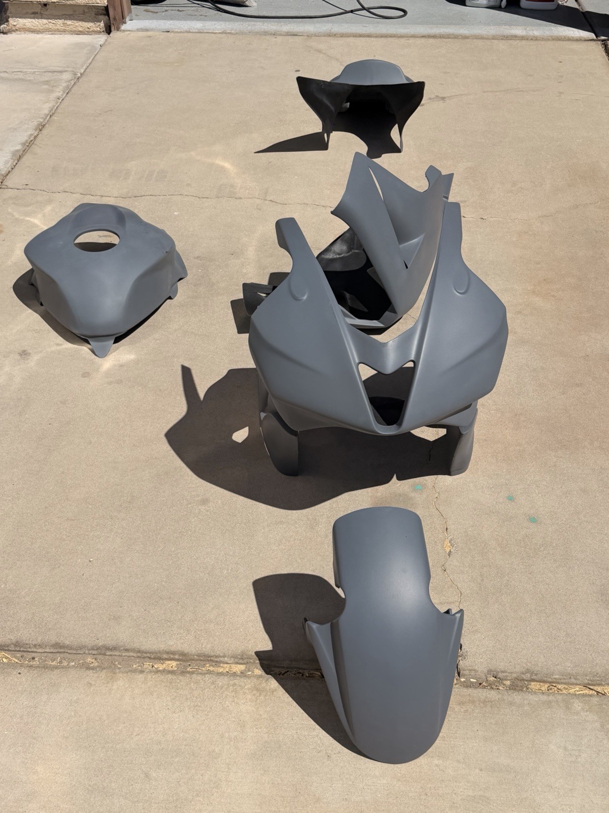 2007-2008 CBR 600RR Hotbodies Race work Full Set Unpainted Fiberglass