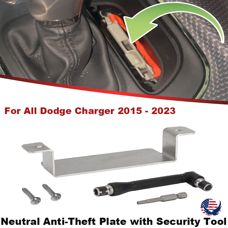 Steel Neutral Anti-Theft Plate with Security Tool For Dodge Charger 2015 - 2023