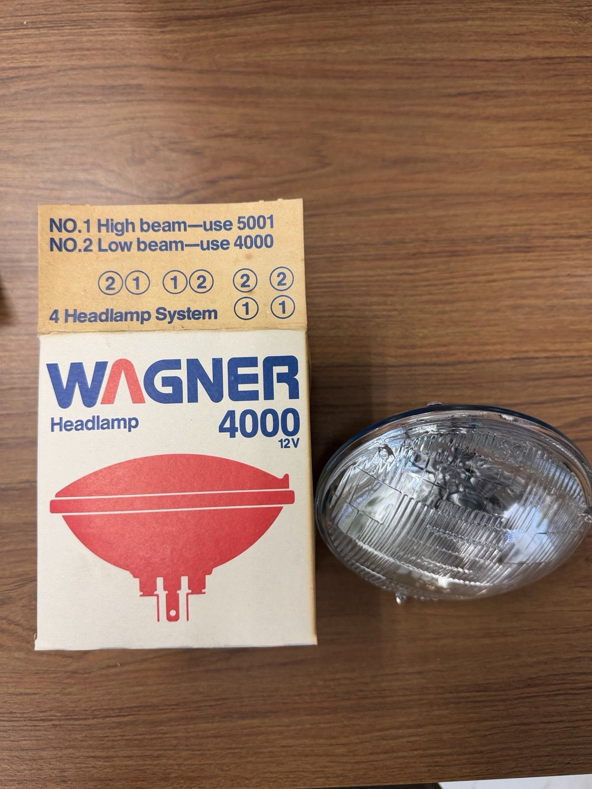 Vintage Wagner Sealed Beam Headlamp 4000 12V New