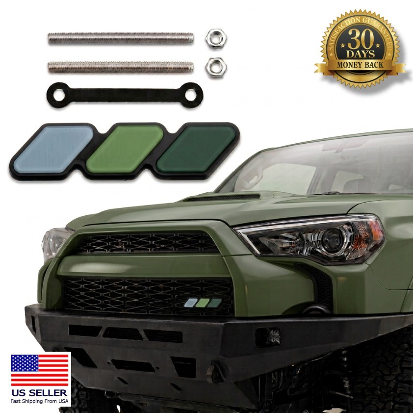 Green TRD-style Tri-Color Grille Badge fits Toyota Green TRD-style Tri-Color Grille Badge fits Toyota