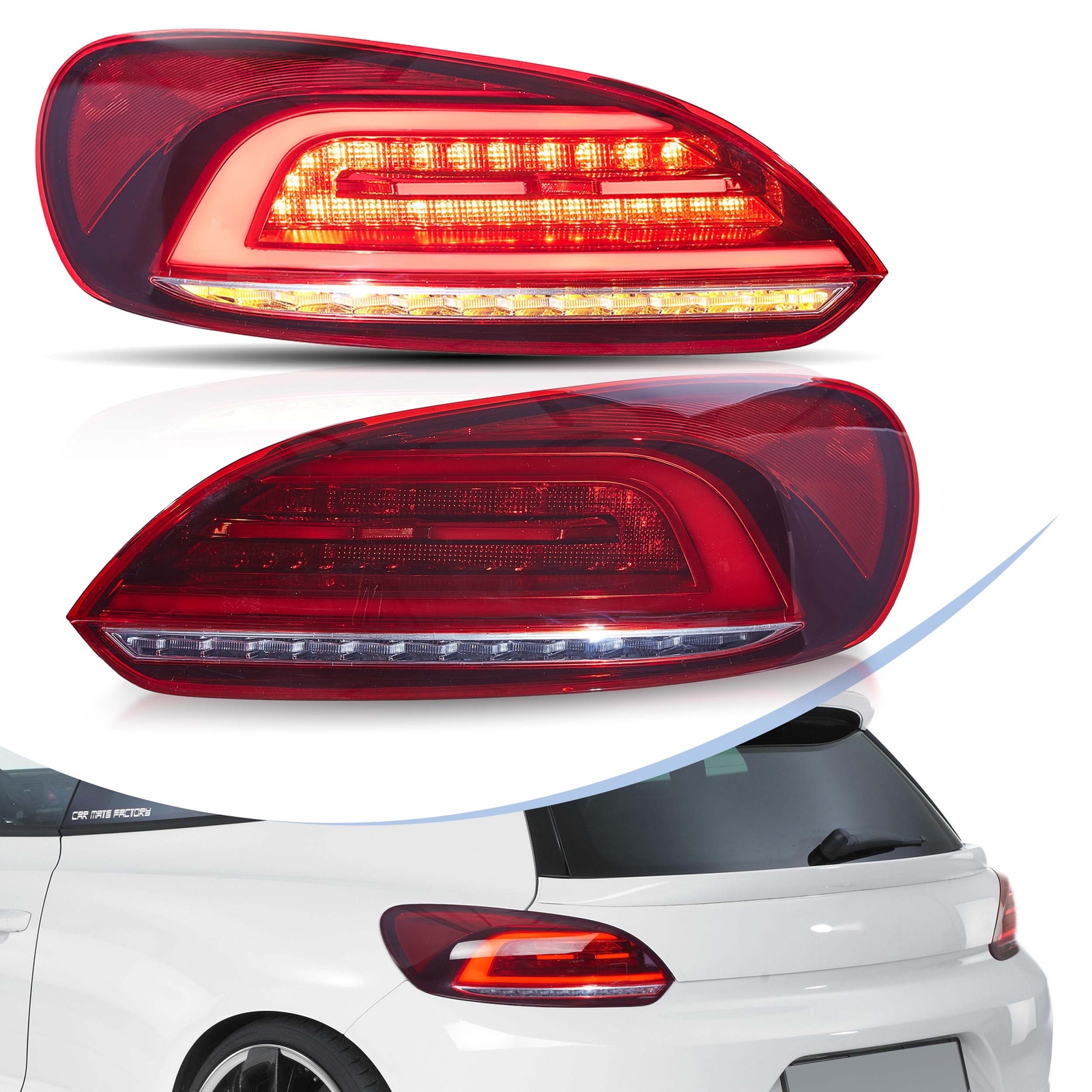 VLAND Red LED Rear Tail Lights For VW Scirocco 2009-2014 W/Animation &Sequential VLAND Red LED Rear Tail Lights For VW Scirocco 2009-2014 W/Animation &Sequential