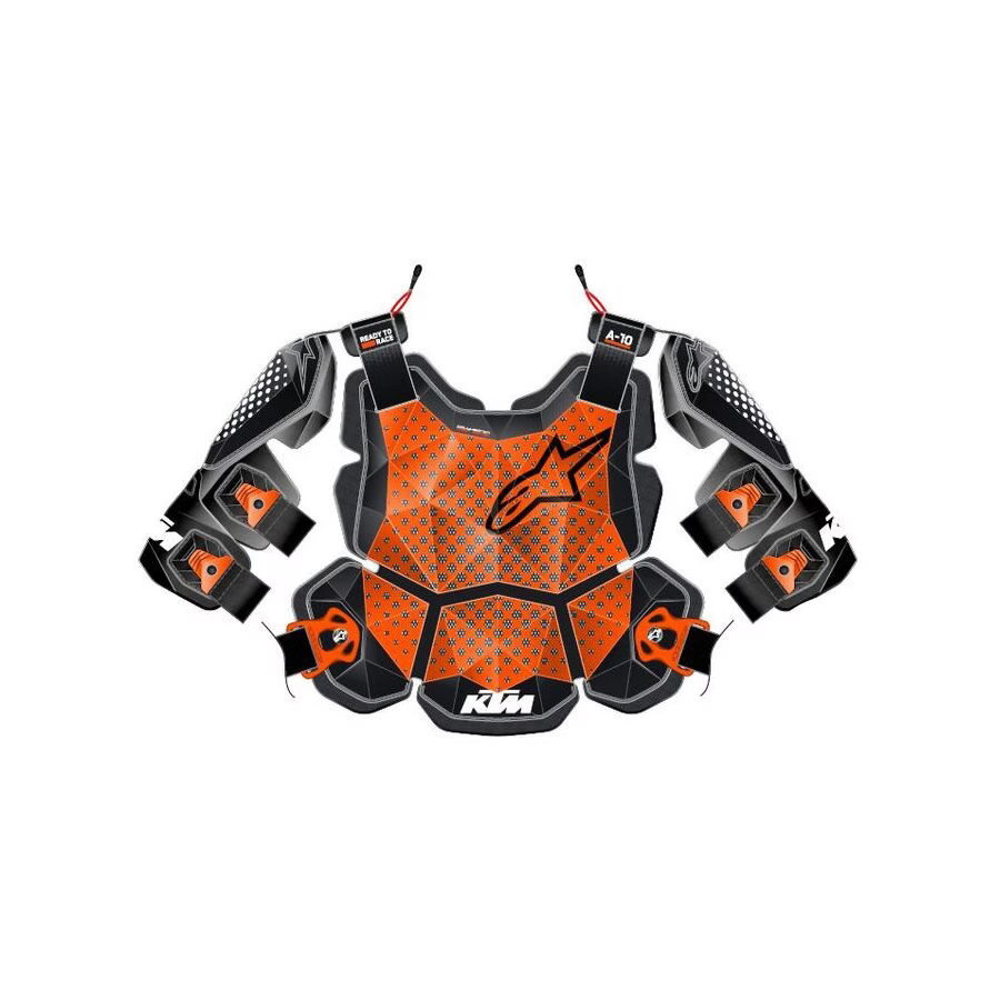 KTM PowerWear Alpinestars A-10 V2 Full Chest Protector - Black/Orange,