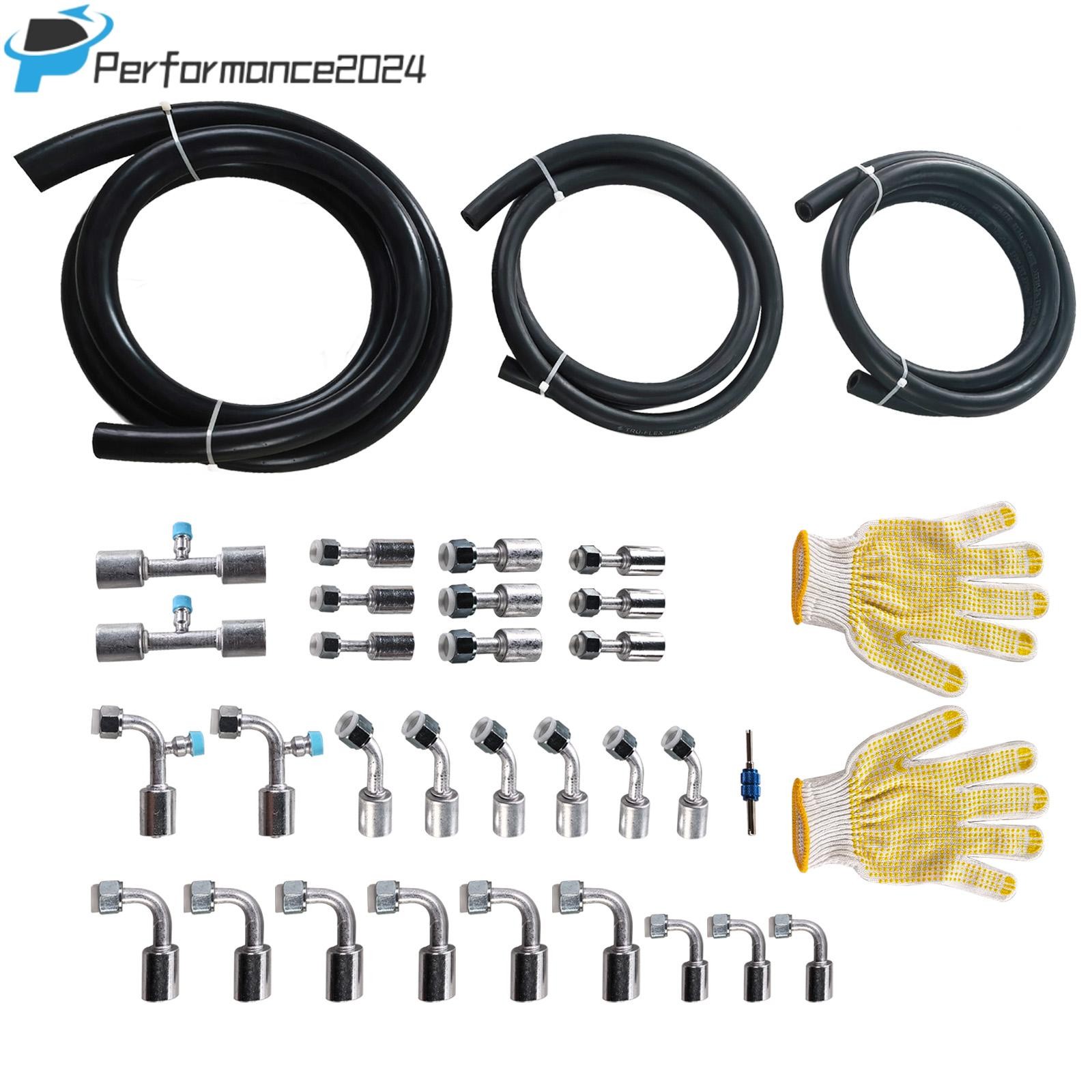 New 32pcs Air Conditioning Hose and Fitting Repair Kit, 6.5ft #6 #8 #10 AC Hoses