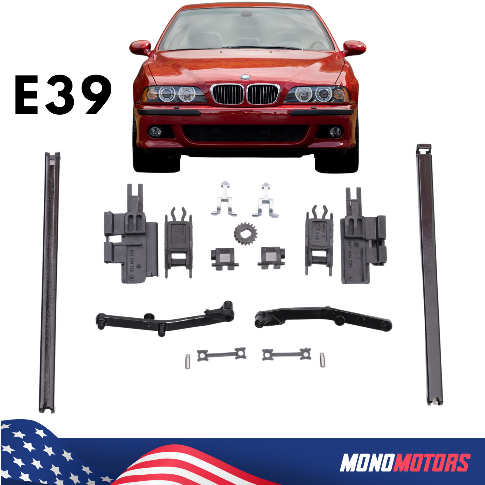Sunroof Parts For BMW 5 Series E39 SUNROOF REPAIR KIT HIGH QUALITY 17PCS SET Sunroof Parts For BMW 5 Series E39 SUNROOF REPAIR KIT HIGH QUALITY 17PCS SET