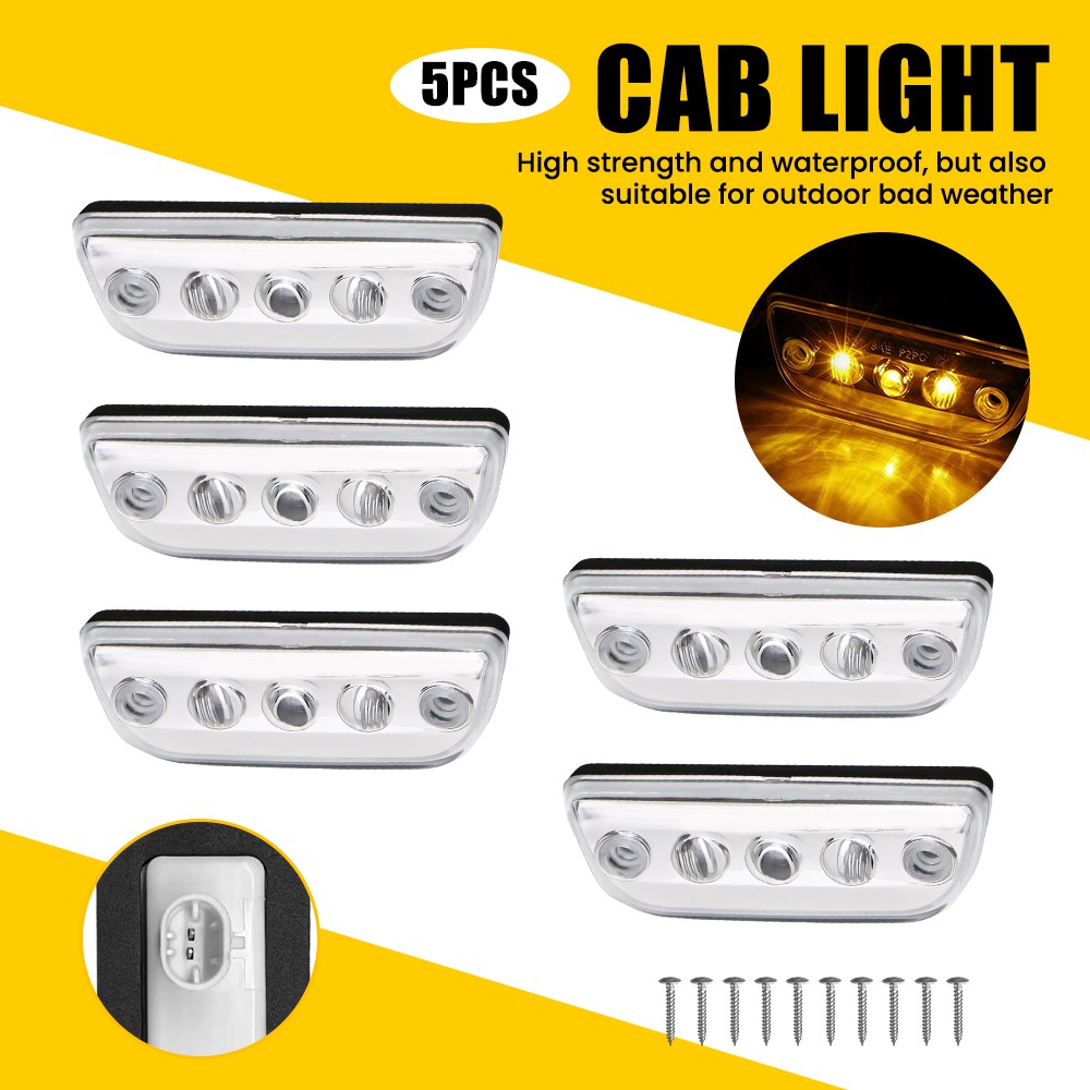 5x Clear LED Roof Cab Light 888-5128 For Peterbilt 579 Kenworth T680 T770 T880 5x Clear LED Roof Cab Light 888-5128 For Peterbilt 579 Kenworth T680 T770 T880