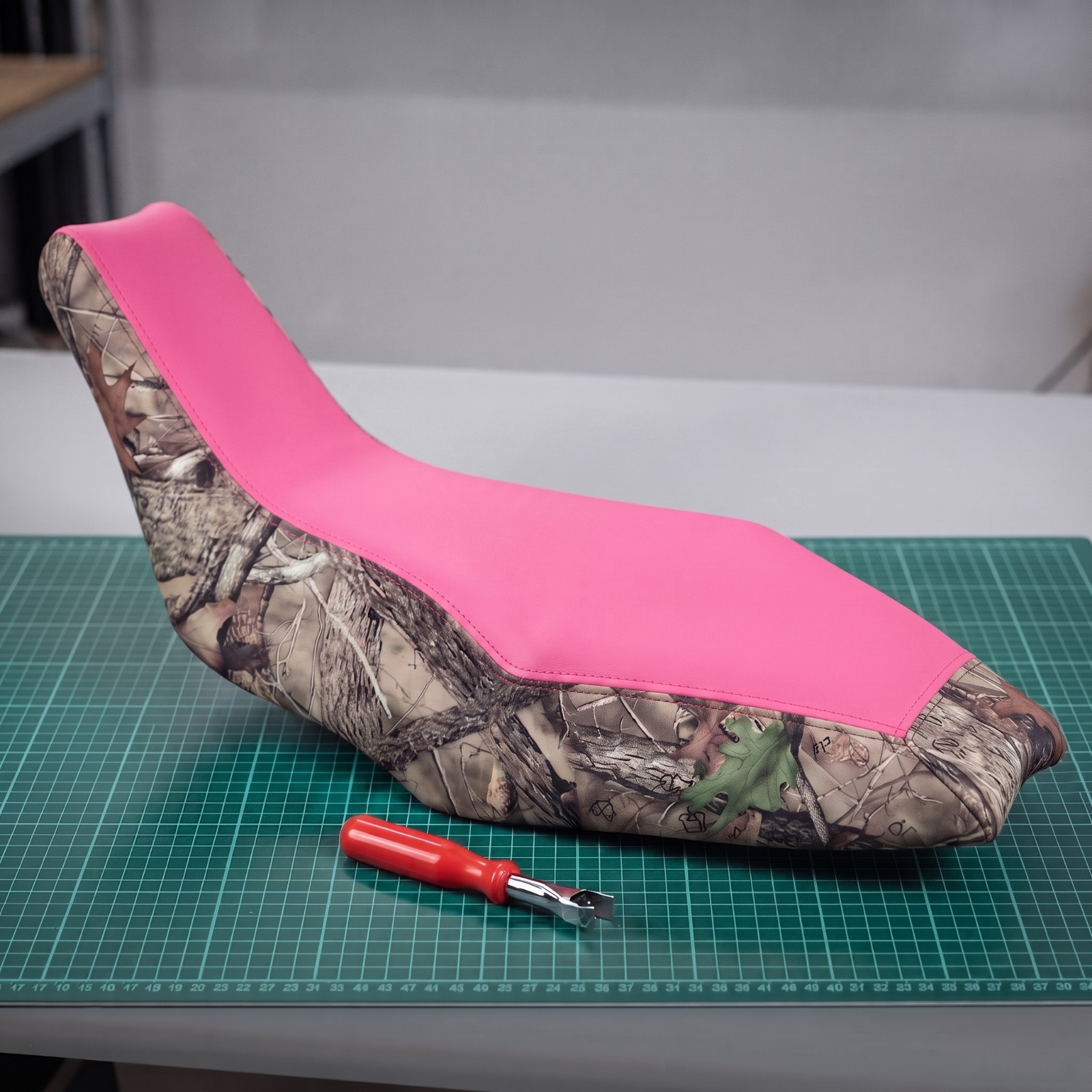 Polaris Outlaw 450 500 525 Seat Cover 2006 To 2008 Pink Camo Vinyl Seat Cover