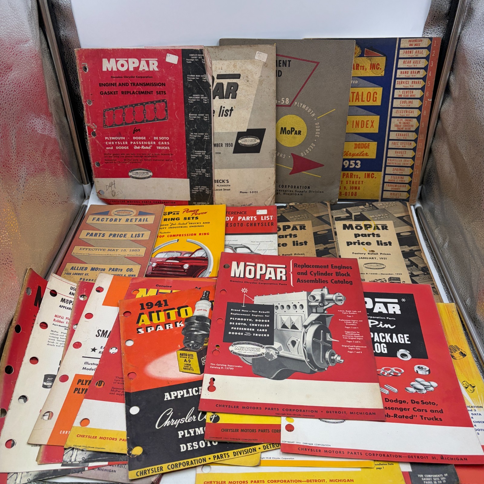Vintage 1940s 1950s Mopar Parts Catalogs Price Lists Dealer Literature Lot Vintage 1940s 1950s Mopar Parts Catalogs Price Lists Dealer Literature Lot