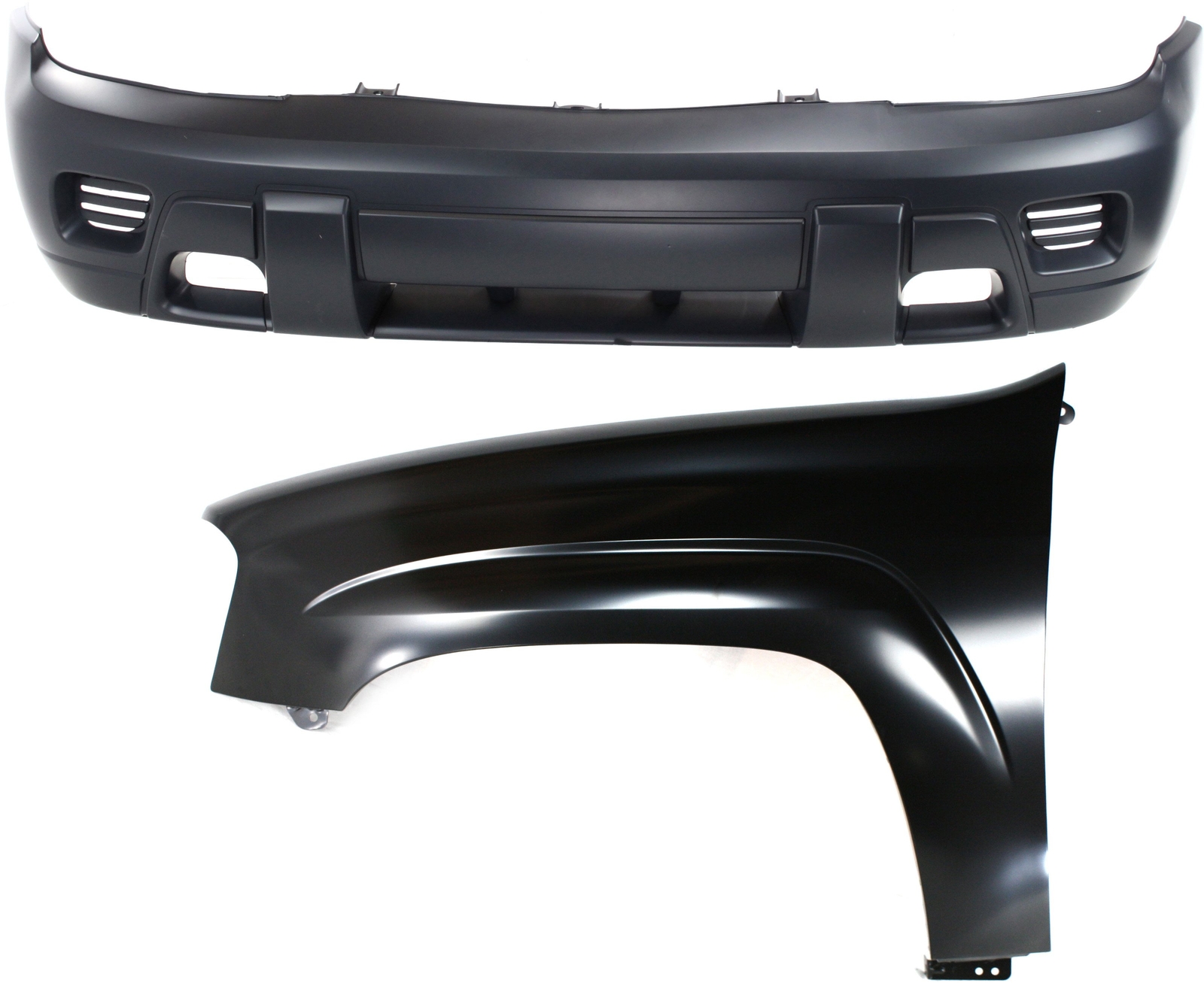Front Bumper Cover for Chevrolet Trailblazer 2002-2009, 2-Piece Kit with Fender,