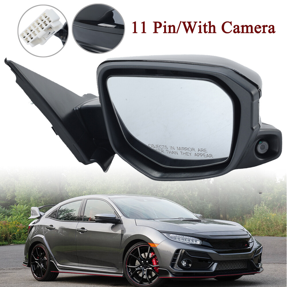 11Pin Right Side Mirror Power Fold Heated Camera For Honda Civic Sedan 16-21 US