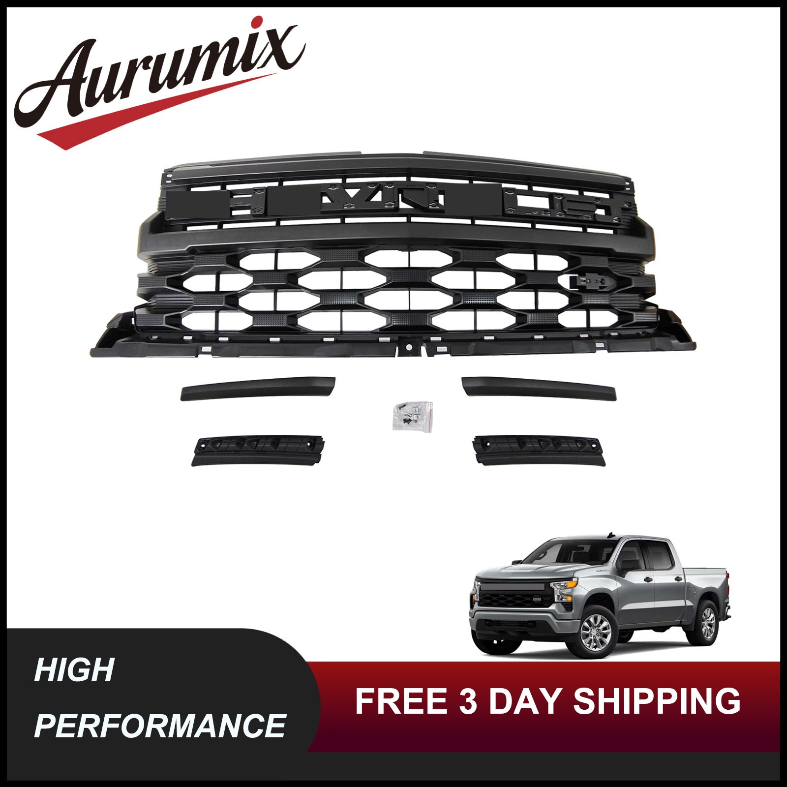 Black Front Grille for 2022-2025 Chevrolet Silverado 1500 Z71 #85573521 Black Front Grille for 2022-2025 Chevrolet Silverado 1500 Z71 #85573521