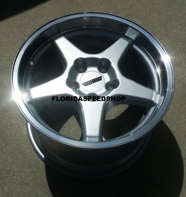 C4 ZR1 SILVER/MACHINED LIP CORVETTE WHEELS   17x9.5/17x11