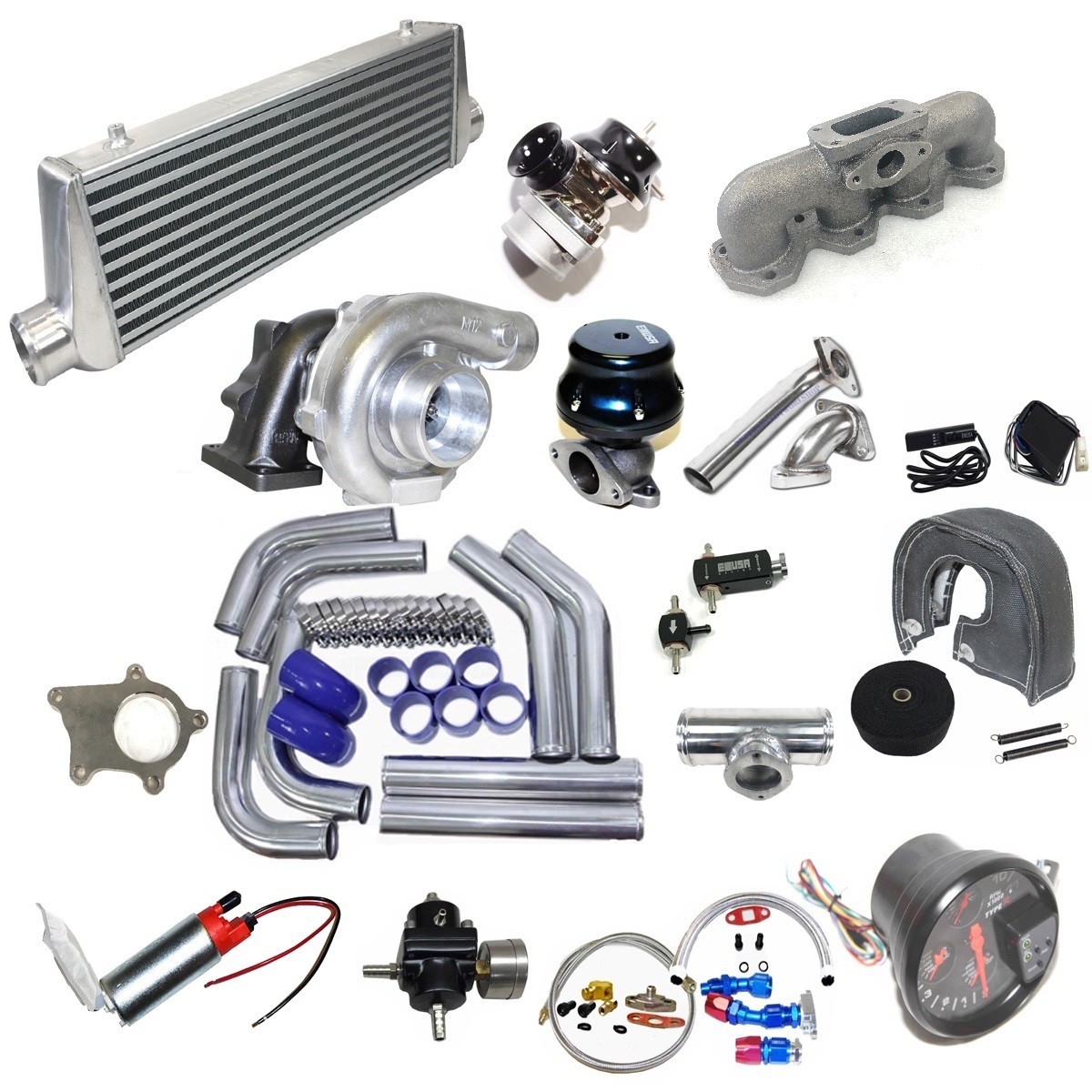 (19 pcs)T3/T4 Turbo+Manifold for 97-01 Prelude 2.2L H22A1/ H22A4 with T3 Flange
