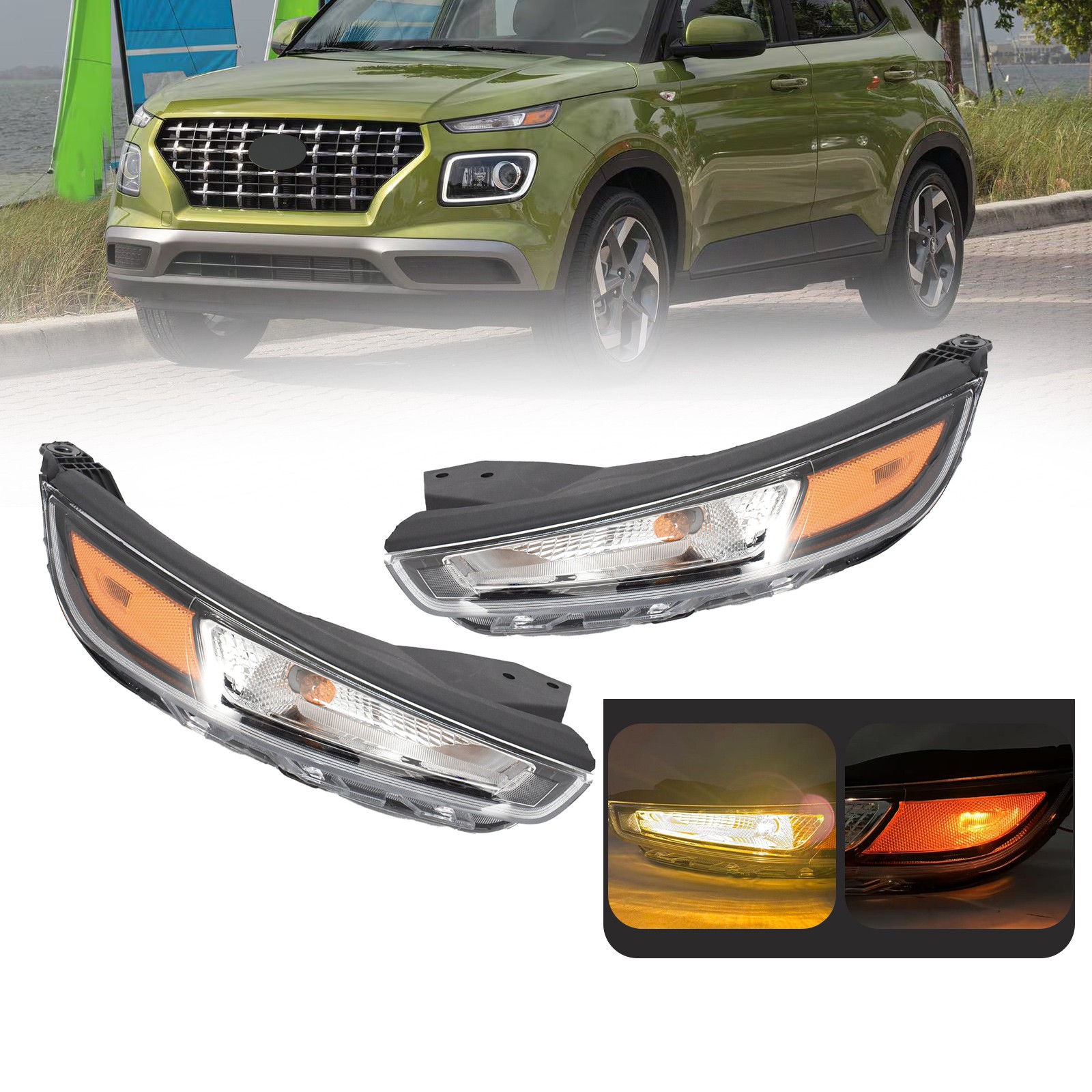 Front Turn Signal Light Left Right Side For Hyundai Venue 2020-2024 2025 Pair Front Turn Signal Light Left Right Side For Hyundai Venue 2020-2024 2025 Pair