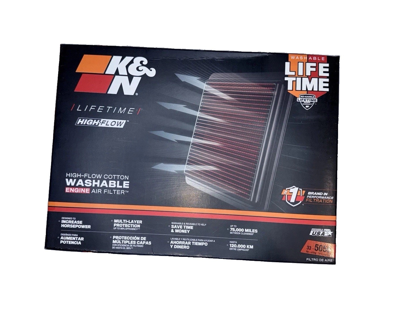 K&N 33-5056 Replacement Air Filter for 2017-2026 Chevy GMC Cadillac Buick V6/L4 K&N 33-5056 Replacement Air Filter for 2017-2026 Chevy GMC Cadillac Buick V6/L4