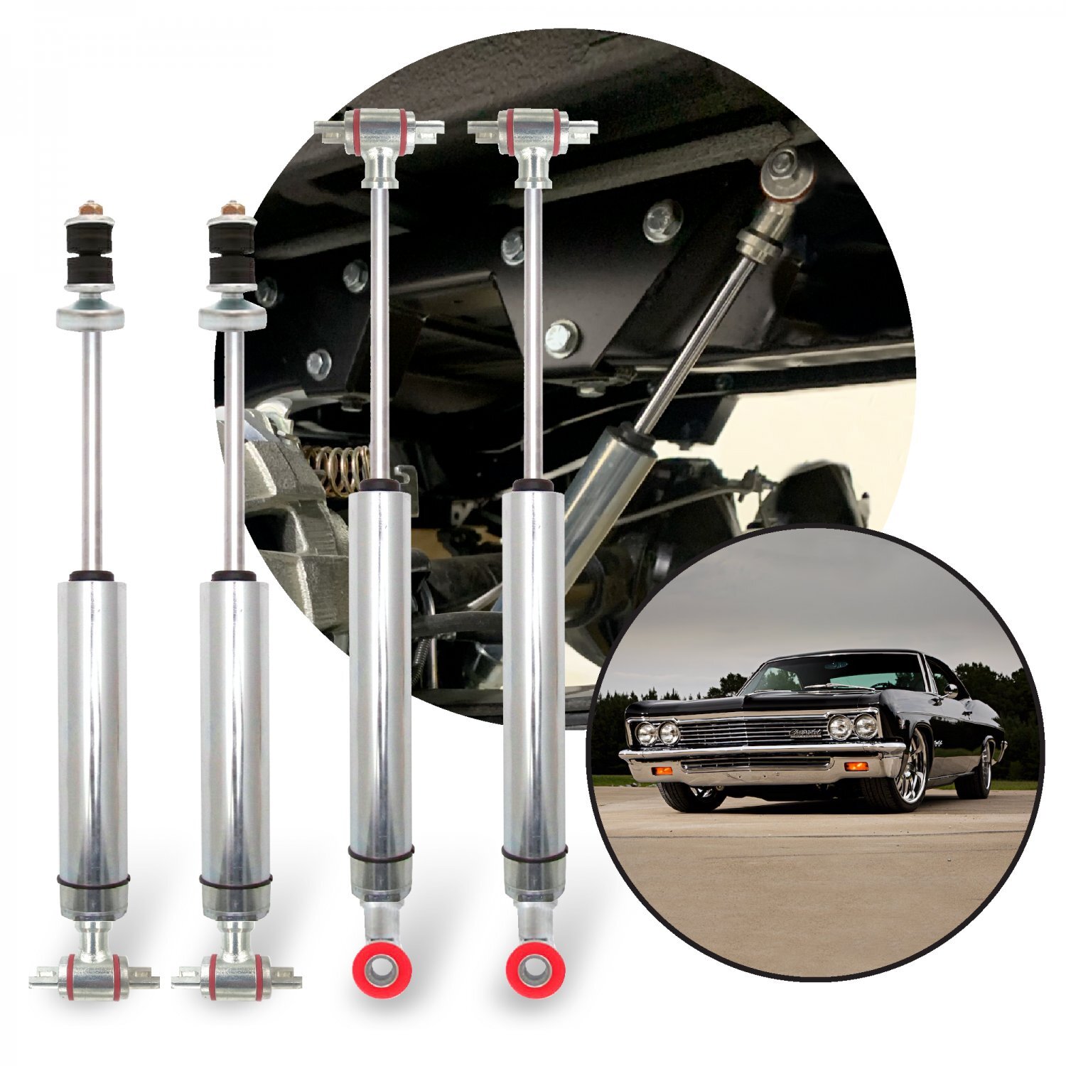 1965-1970 Chevrolet Impala Front - Rear Performance Race Shocks Kit (4) Bolt-On