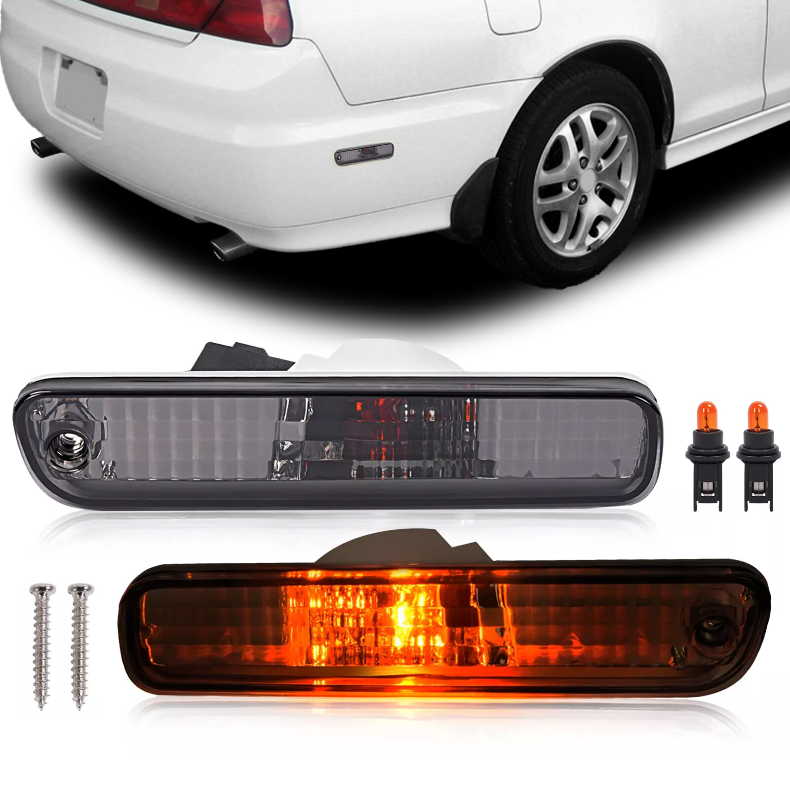Rear Smoke Bumper Side Marker Light For Honda Accord 1994-02 Or Prelude 1992-96 Rear Smoke Bumper Side Marker Light For Honda Accord 1994-02 Or Prelude 1992-96