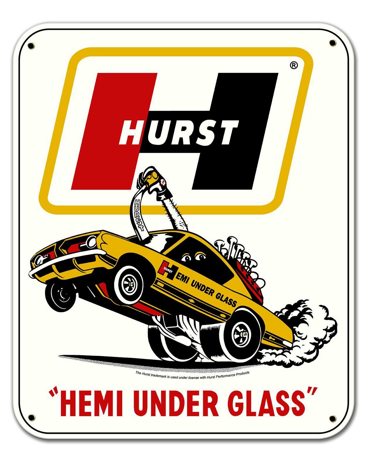 Hurst Hemi Under Glass -Vintage Metal Sign 20x16.5