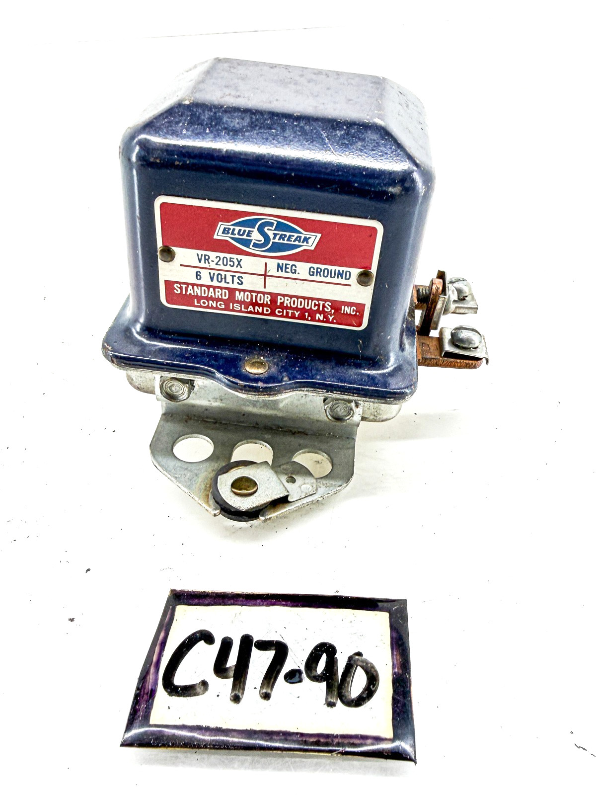 NOS Vintage PREWAR 6 VOLT VOLTAGE REGULATOR BLUE STREAK VR-205X C47-90