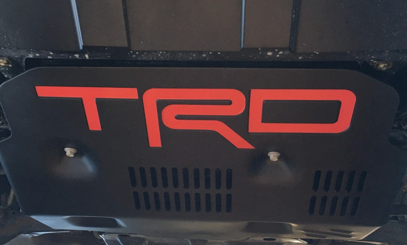 Raised Red Plastic Letters TRD Skid Plate for TACOMA 2016-2023